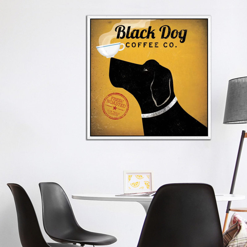 Black Dog Coffee Co. by Ryan Fowler - Gallery-Wrapped Canvas Giclée on Canvas, 93.98 cm H x 93.98 cm W, White Floater Framed