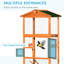 Cage à oiseaux orange en bois 65 po - Volière d'extérieur pour perroquets et perroquets imperméable, avec 2 portes escamotables