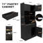 Armoire de rangement 71 po avec station de charge, 2 prises et 1 port USB 1Type-C, garde-manger avec 2 armoires, 1 grand tiroir de rangement et 1 grand comptoir