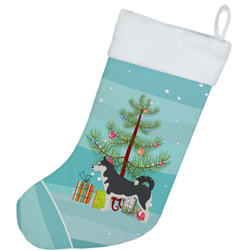 Chaussette de noël joyeux de noël, Husky sibérien