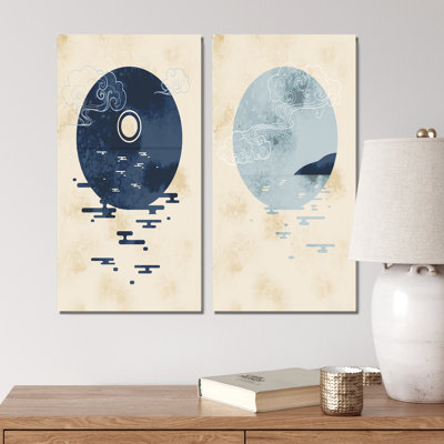 «Japanese Vintage Nautical Retro Designs III», ensemble de 2 impressions