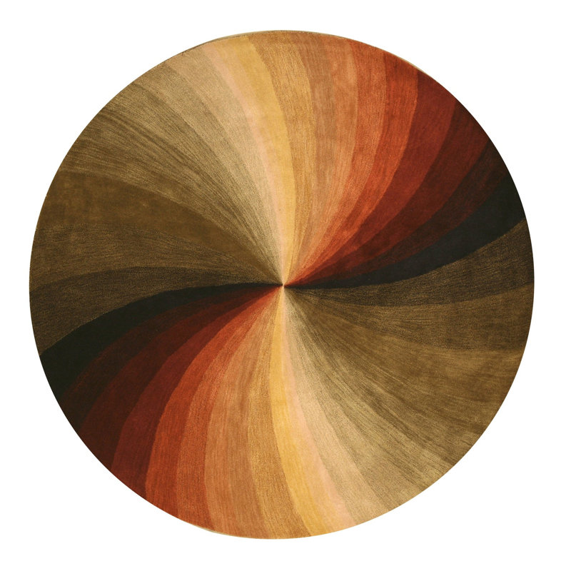 Tapis d'intérieur / rectangulaire multicolore touffeté à la main durable et élégant, Rond 4 pi