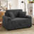 Faux Fur Pull Out Sleeper Sofa Bed Upholstered Chaise Lounge Chair-1911583505