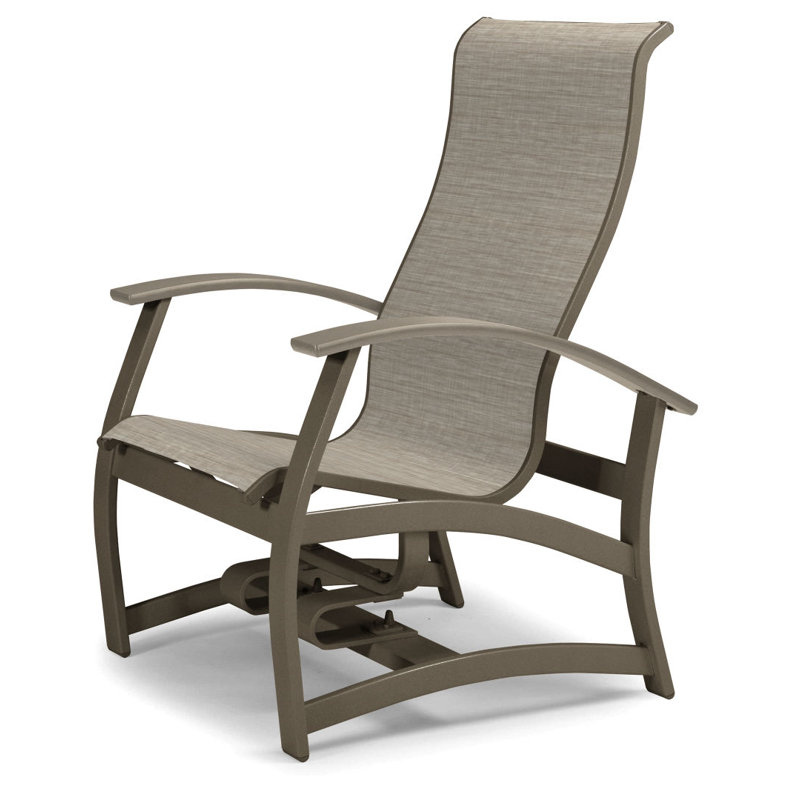 Askar Swivel Powder Coated Aluminum Outdoor Lounge Chair, Textured Beachwood, Bristol Taupe Sunbrella®, Desert P60