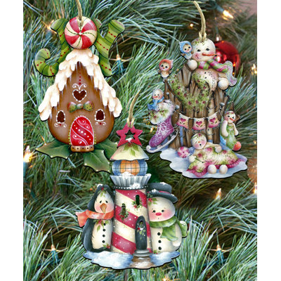 5'' Handmade Wood Hanging Figurine Ornament
