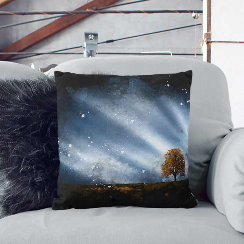 Tree at Dusk Vol.1 Paint Splash Scatter Cushion, White, 55cm H x 55cm W x 20cm D