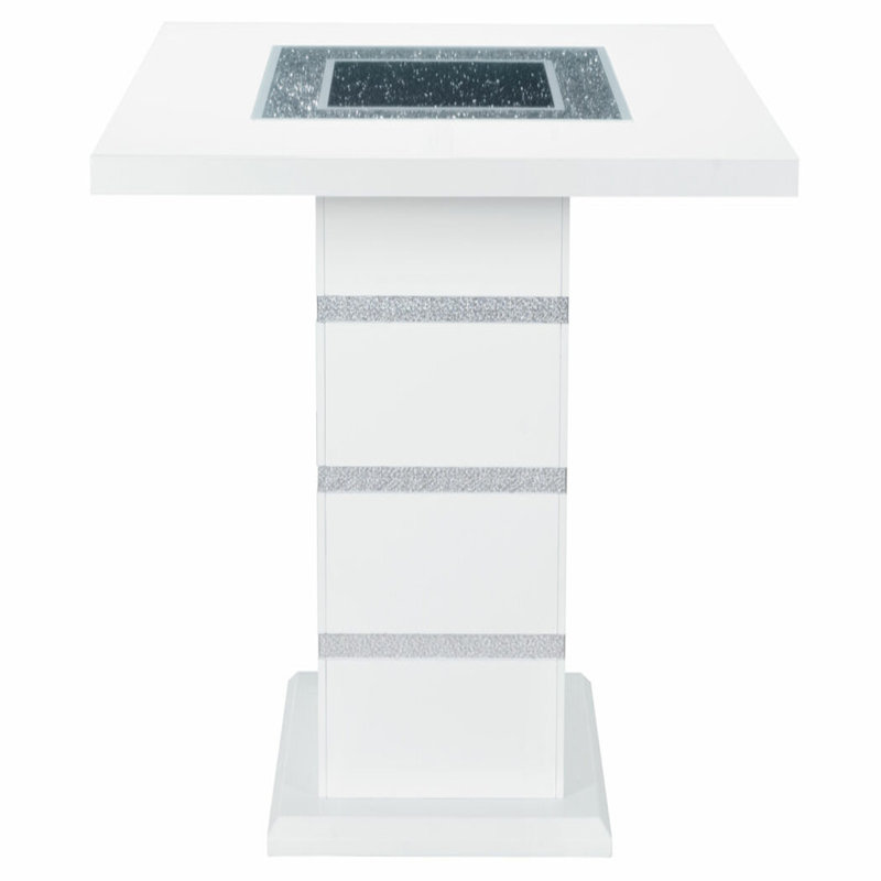WHITE BAR TABLE AND BAR STOOL SET