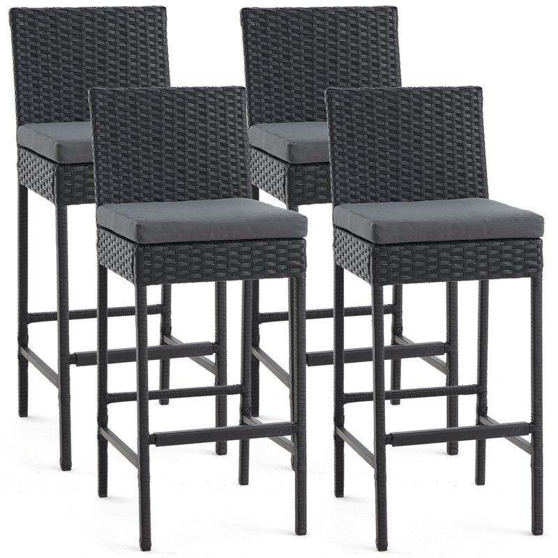 Tabouret 30 "avec coussin, Noir, Gris foncé