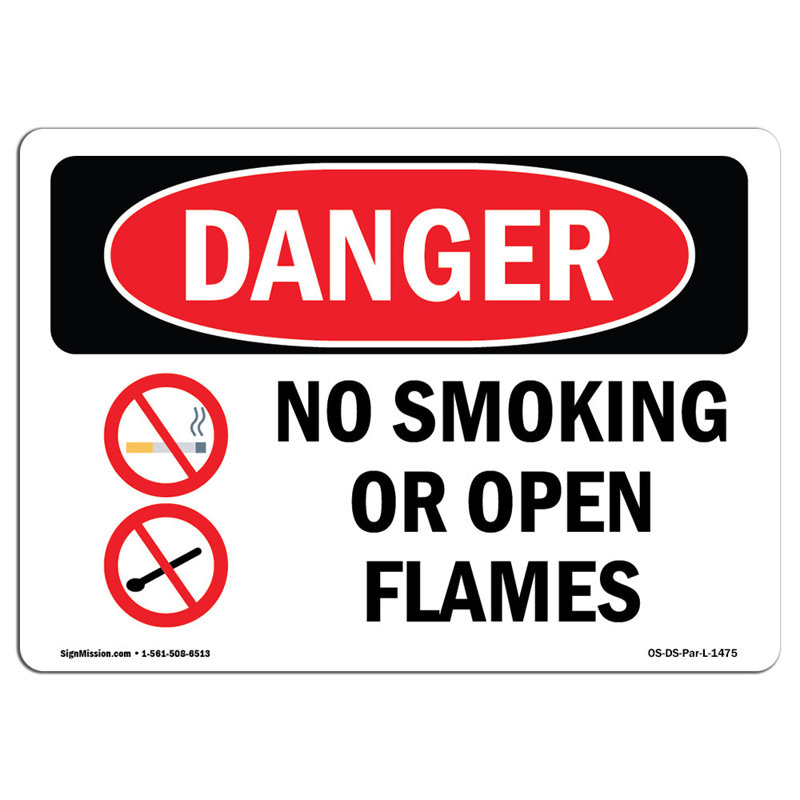 OSHA Danger Sign, 12" H x 18" W x 0.1" D