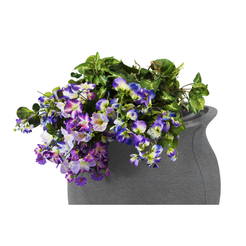 Dark Granite Plastic Rain Barrel with Dual Spigots
