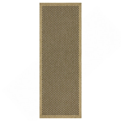 Jute / noir 2 pi 7 po X 7 pi 3 po Tapis intérieur / extérieur