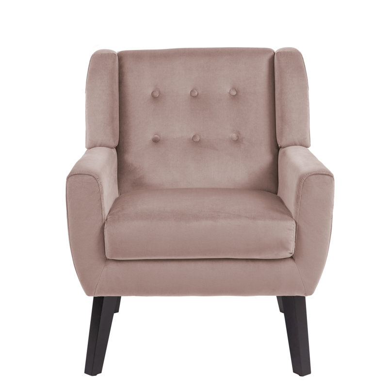 Jaqueze 73.4 Cm Wide Tufted Armchair, Skin Pink Velvet