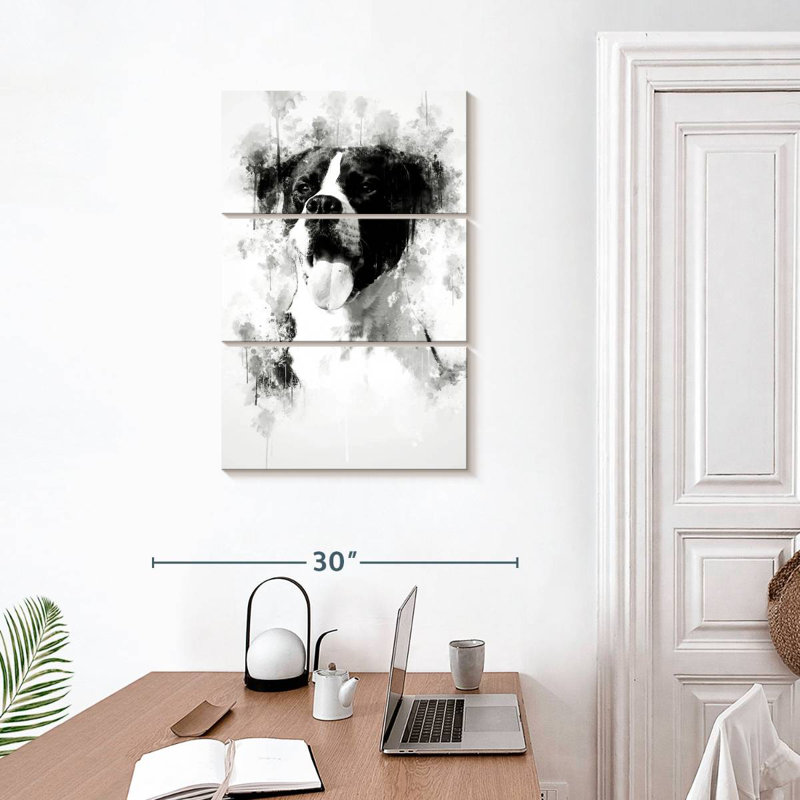 Brampt Dog Happy - noir et blanc, H 32 po x l 20 po