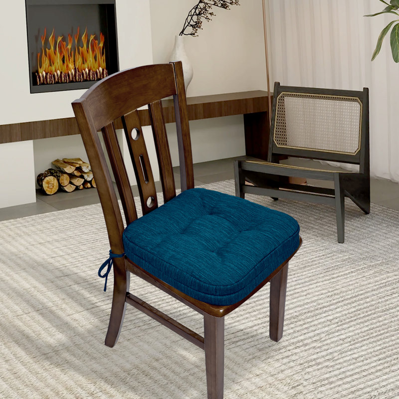Ireneo Indoor 3.7'' Dining Chair Seat Cushion, Navy Blue