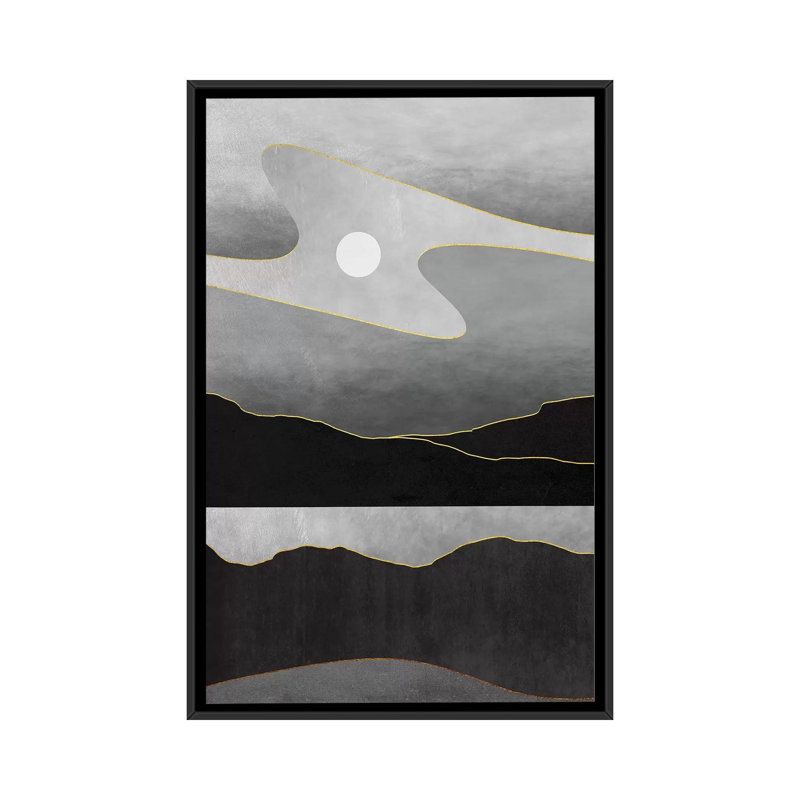 «Minimal Landscape VII», impression sur toile, H 26 po x l 18 po x P 1,5 po, Toile avec cadre noir, Pas de tapis