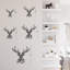 Deer Head Antlered Animal Modern Abstract Wall Accent Sculpture Hanging Decoration Metal Wall Decor-124838913-124838914