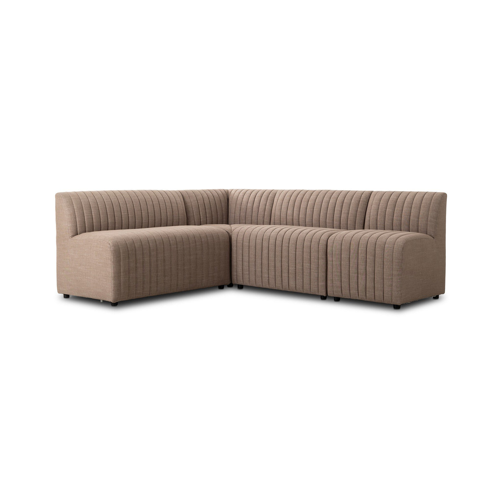 Brandt Modular Upholstered L-Sectional,  31.5" H x 91.5" W x 66.5" D, Crypton Nomad Taupe Polyester Blend