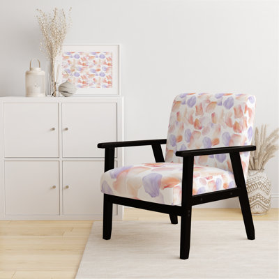 Chaise rembourrée Boho - Chaise avec accoudoirs mauve Dream Petals