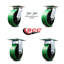 6 Inch Poly on Cast Iron Caster Set with Ball Bearing 2 Swivel Lock 2 Rigid SCC