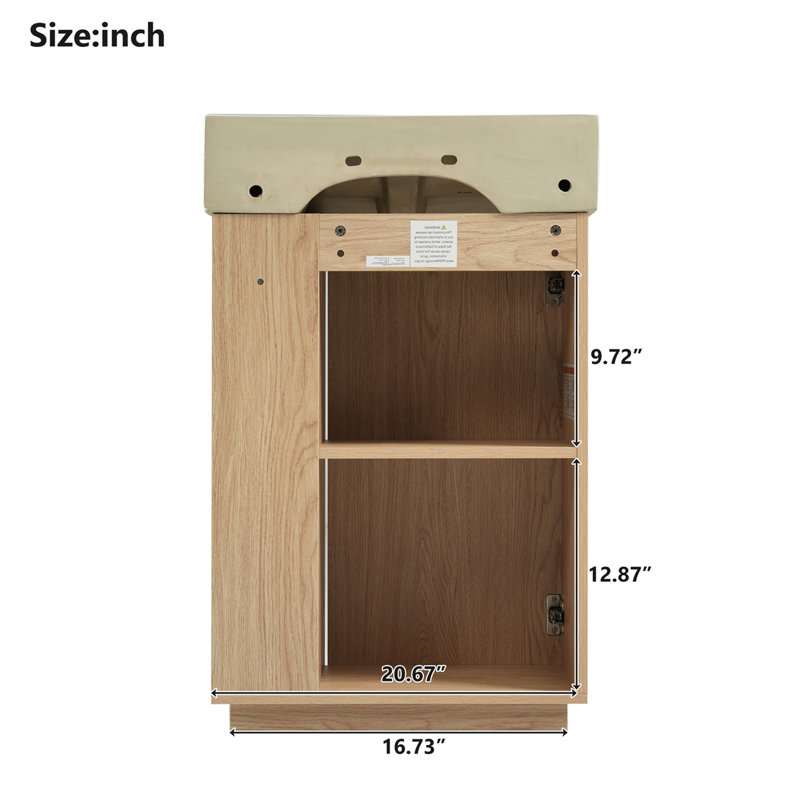 22" bathroom vanity with ceramic sink