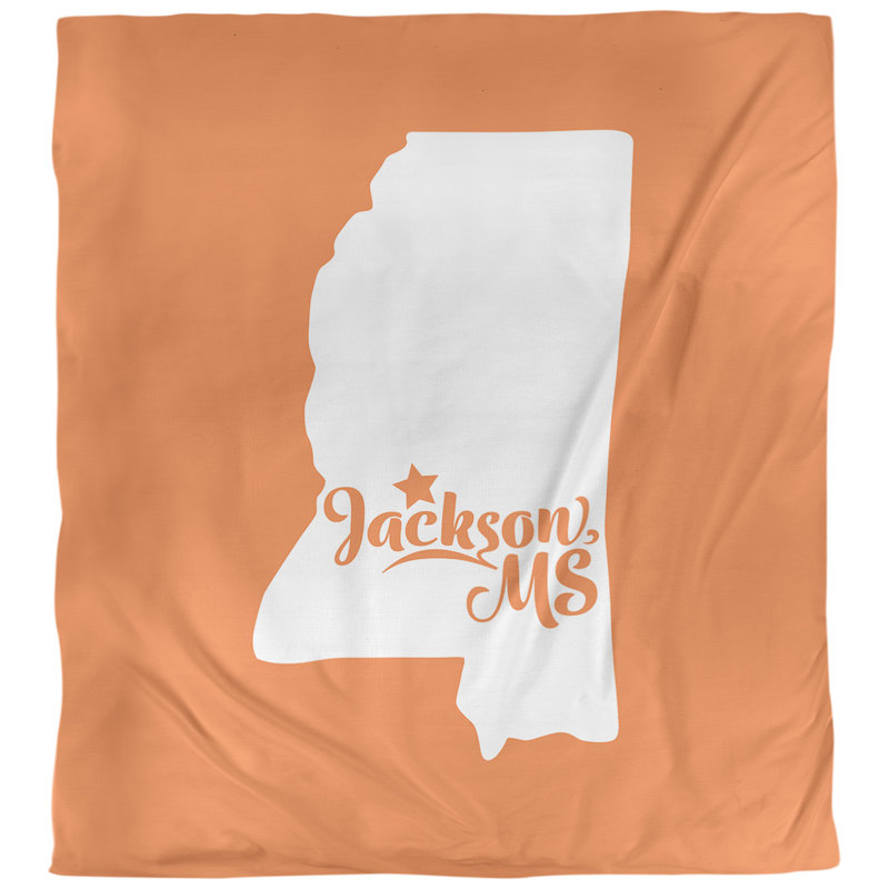 Housse de couette simple jackson Mississippi, Housse de couette simple TG, Orange, Microfibre