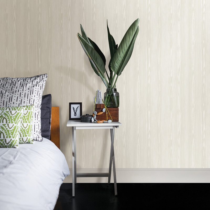 Papier peint en bois 33 pi x 20,5 po Aamina, Beige