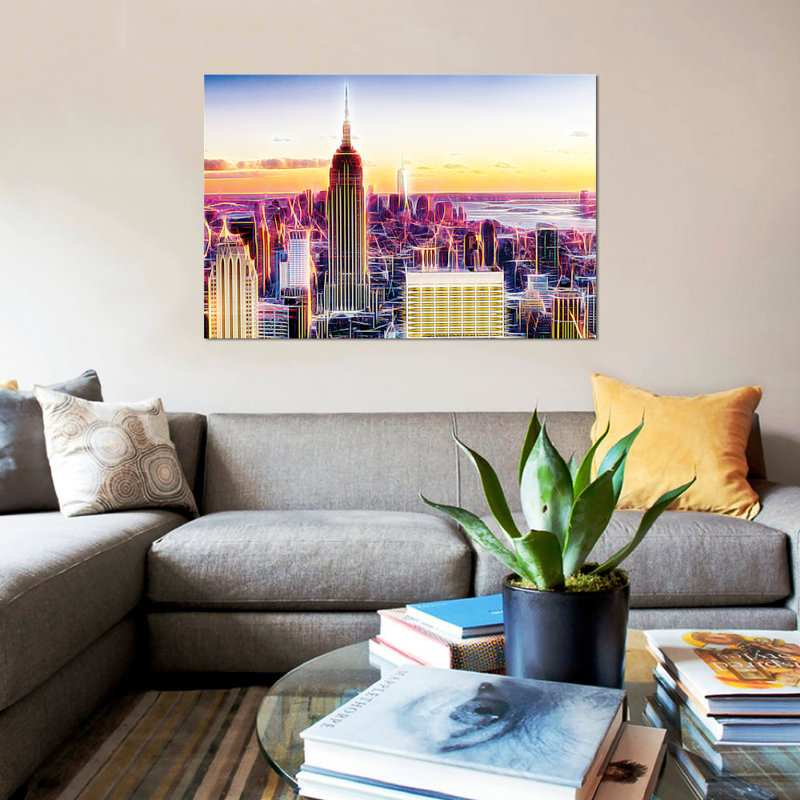 «Sublimation I», impression sur toile, H 18 po x l 26 po x P 1,5 po, Toile encadrée noire, Pas de tapis