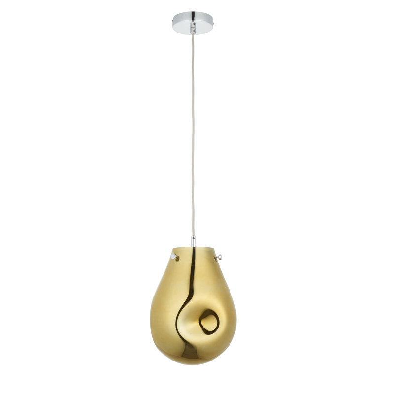 Raritan 1 - Light Chrome Teardrop Pendant, Gold Metallic