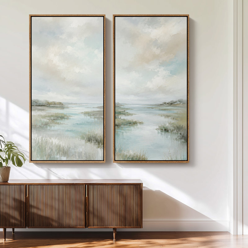 2 Piece Art Print, H 60 po x l 30 po, Encadré naturel