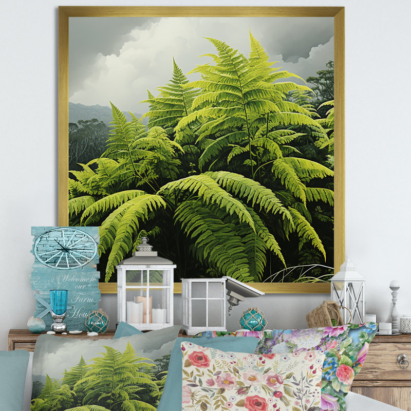 «Green Fern Forest Beauty II - Ferns», art mural, Toile tendue, H 30 po x l 30 po x P 1,5 po