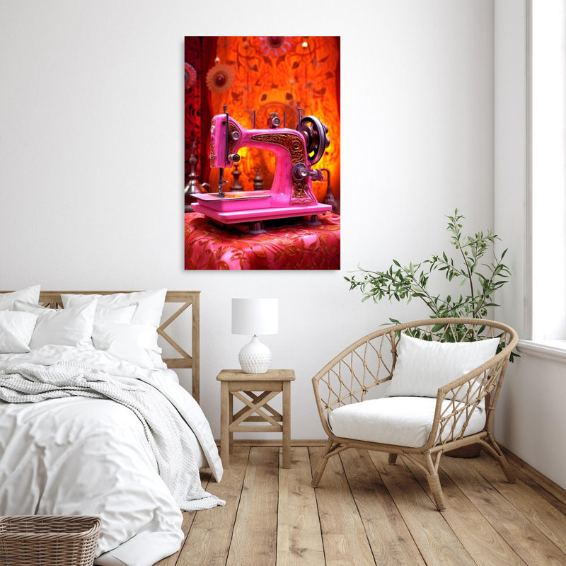 " Pink Sewing Machine ", 36" H x 24" W x 1.25" D