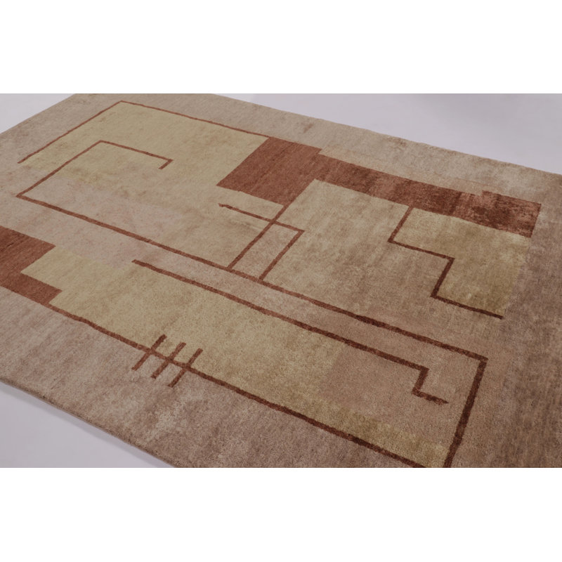 Art Deco One-of-a-Kind 6'6X9'0 Hand Knotted Area Rug