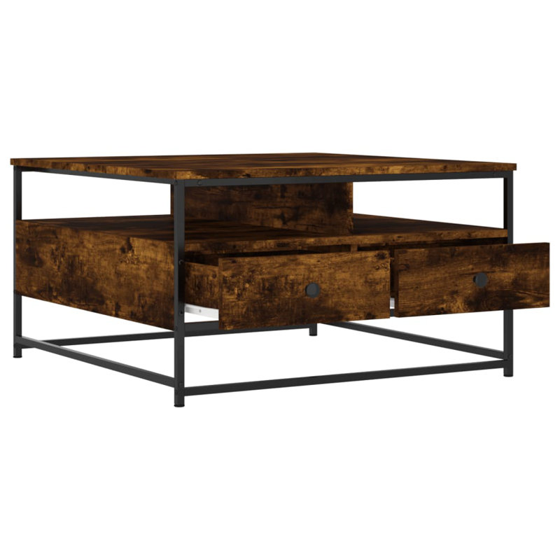 Frederik Four Leg Coffee Table with Storage, Smoked Oak