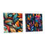 Aleyna - Ensemble de 2 peintures murales abstraites en acrylique Boho-103928240
