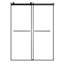 Belizzi 56" W x 76" H By Pass Frameless Exposed Roller Shower Door in Matte Black with Clear Glass