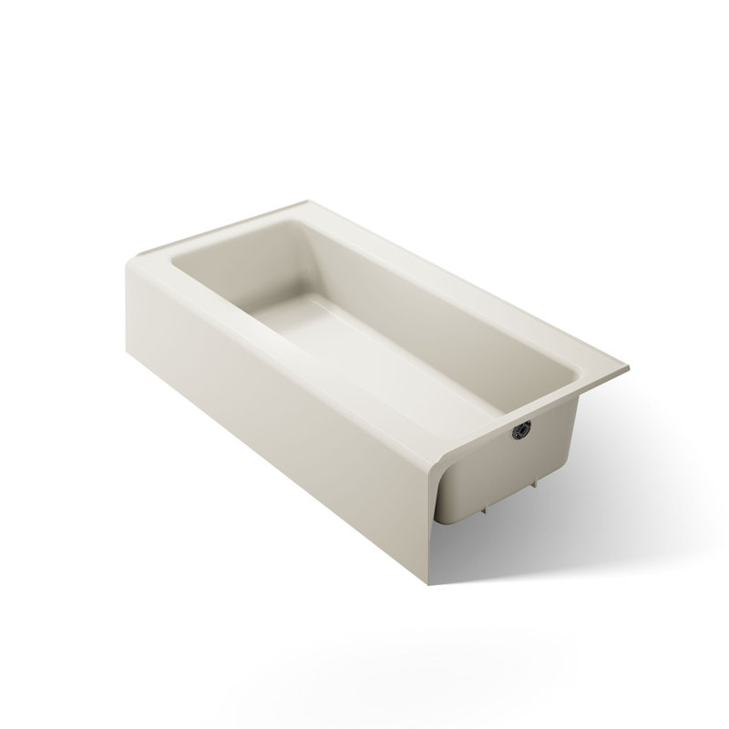 Bellwether 60" x 30.25" Alcove Soaking Cast Iron Bathtub, Biscuit, Right
