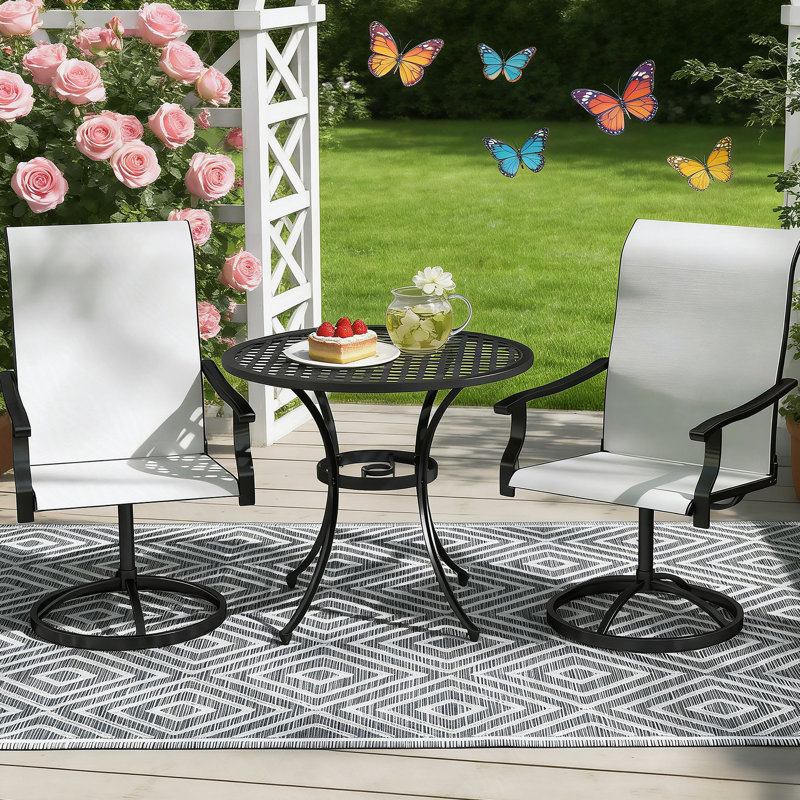 Outdoor Dining Chairs,Swivel Chairs Set Of 2, White