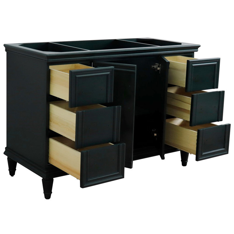Meuble-lavabo simple en granite et lavabo ovale, Gris, 49"