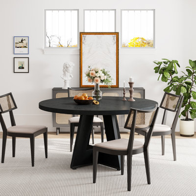TribeSigns 47" Round Farmhouse Dining Table – Wood Kitchen Table For 4, Cross Base Wooden Dinner Table For Dining Room, Breakfast Nook, Or Living Area