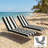 Outdoor Chaise Lounge Cushions Set of 2, Chaise Lounge Cushions with 6 Ties, High-Density Foam, 72 x 21.1 x 2.6 Inch Water-Repellent and UV-Resistant for Patio, Poolside, Black and White-1225578625