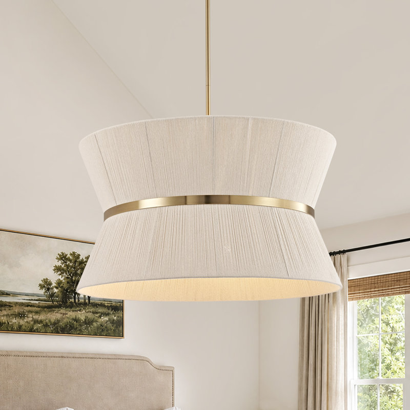 Lustre tambour 8 lumières à intensité variable, Gold