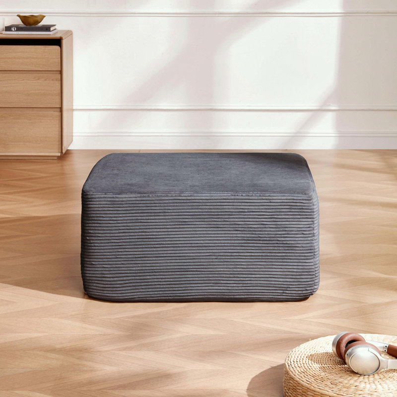 Repose-pieds modulaire en velours côtelé et rembourrage à ressorts