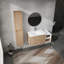 Meuble-lavabo mural avec lavabo et armoire latérale, portes à fermeture douce, armoire combinée-2126362191