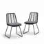 Ensemble de 2 chaises de salle à manger d'extérieur 33 po avec osier en PE et coussins