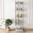 Modern Glass Display Cabinet with LED Lights, Quick-Assembly, Tempered Glass, 1-Door 4-Shelf, White