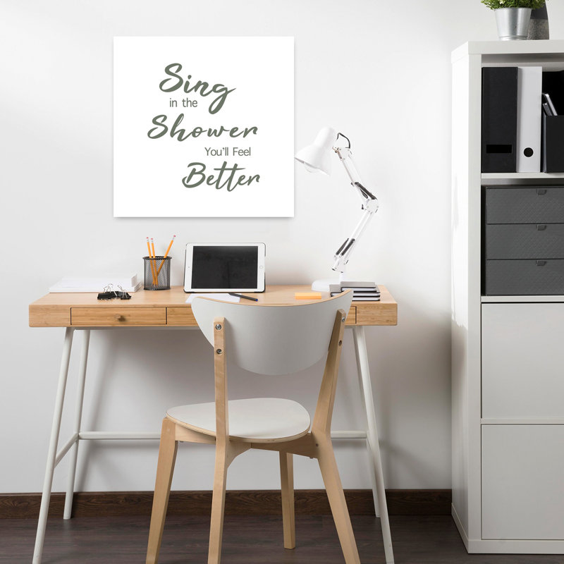 «Sing In The Shower», art mural moderne minimaliste contemporain, 18" H x 18" W