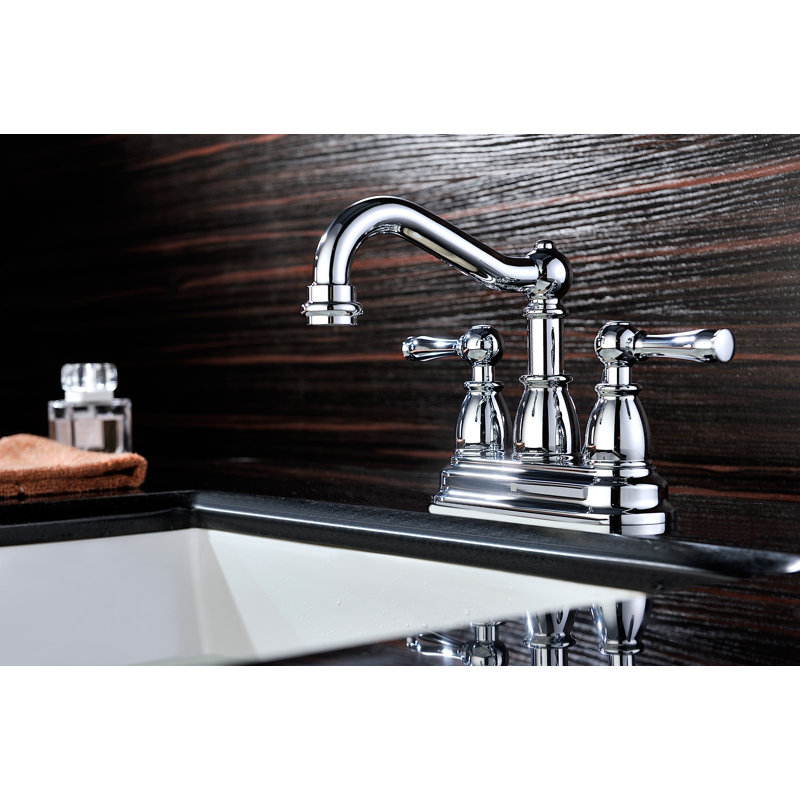 Centerset 2-handle Bathroom Faucet with Drain Assembly, Polished Chrome