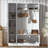 79" Tall Modern Hall Tree with Shoe Storage & 6 Cabinets-129045983