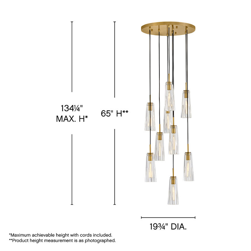 Cosette 9 - Light Pendant, Heritage Brass