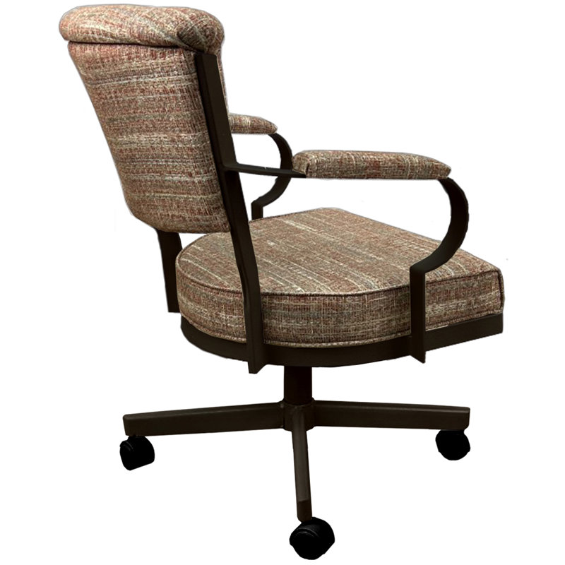 Chaise avec accoudoirs en métal Urial, Watusi garance, Brun